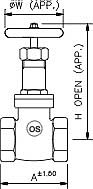 Gunmetal Gate Valve PN16 Screwed Ends Rising Stem Screwed Bonnet