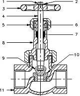 Bronze Globe Valve PN25 Union Bonnet Rising Stem SS